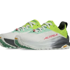 Running Shoes-Altra Womens Olympus 6 Trail Shoes - Gray-Lime