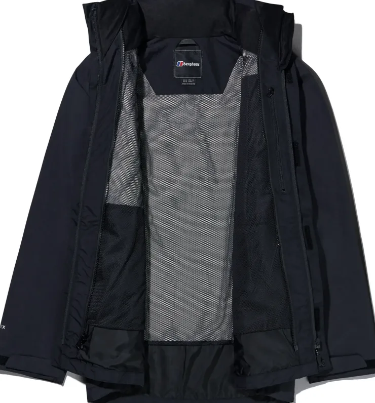 Waterproof Jackets-Berghaus Mens Hillwalker Jacket IA - Black-Black