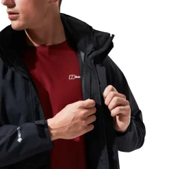Waterproof Jackets-Berghaus Mens Hillwalker Jacket IA - Black-Black