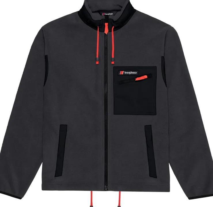 Fleece & Mid Layer|Fleece & Mid Layer-Berghaus Unisex Ascent 91 Fleece Jacket - AU Grey Pinstripe-Jet Black