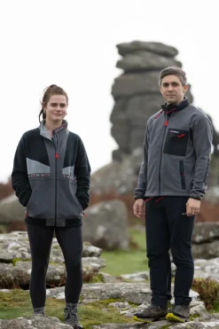 Fleece & Mid Layer|Fleece & Mid Layer-Berghaus Unisex Ascent 91 Fleece Jacket - AU Grey Pinstripe-Jet Black