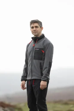 Fleece & Mid Layer|Fleece & Mid Layer-Berghaus Unisex Ascent 91 Fleece Jacket - AU Grey Pinstripe-Jet Black