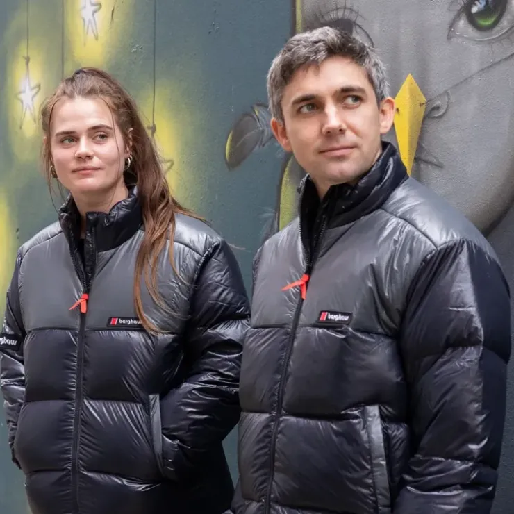 Insulated Jackets|Insulated Jackets-Berghaus Unisex Blockback Down Jacket - Jet Black-Grey Pinstripe