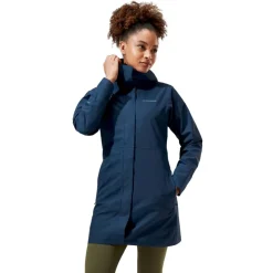 Waterproof Jackets-Berghaus Womens Omeara Long Shell Jacket - Dusk