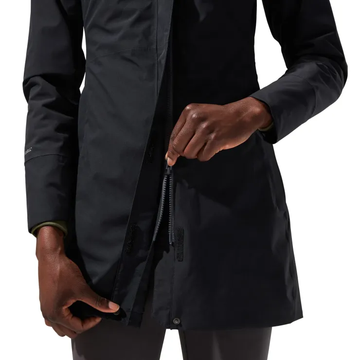 Waterproof Jackets-Berghaus Womens Omeara Long Shell Jacket - Black