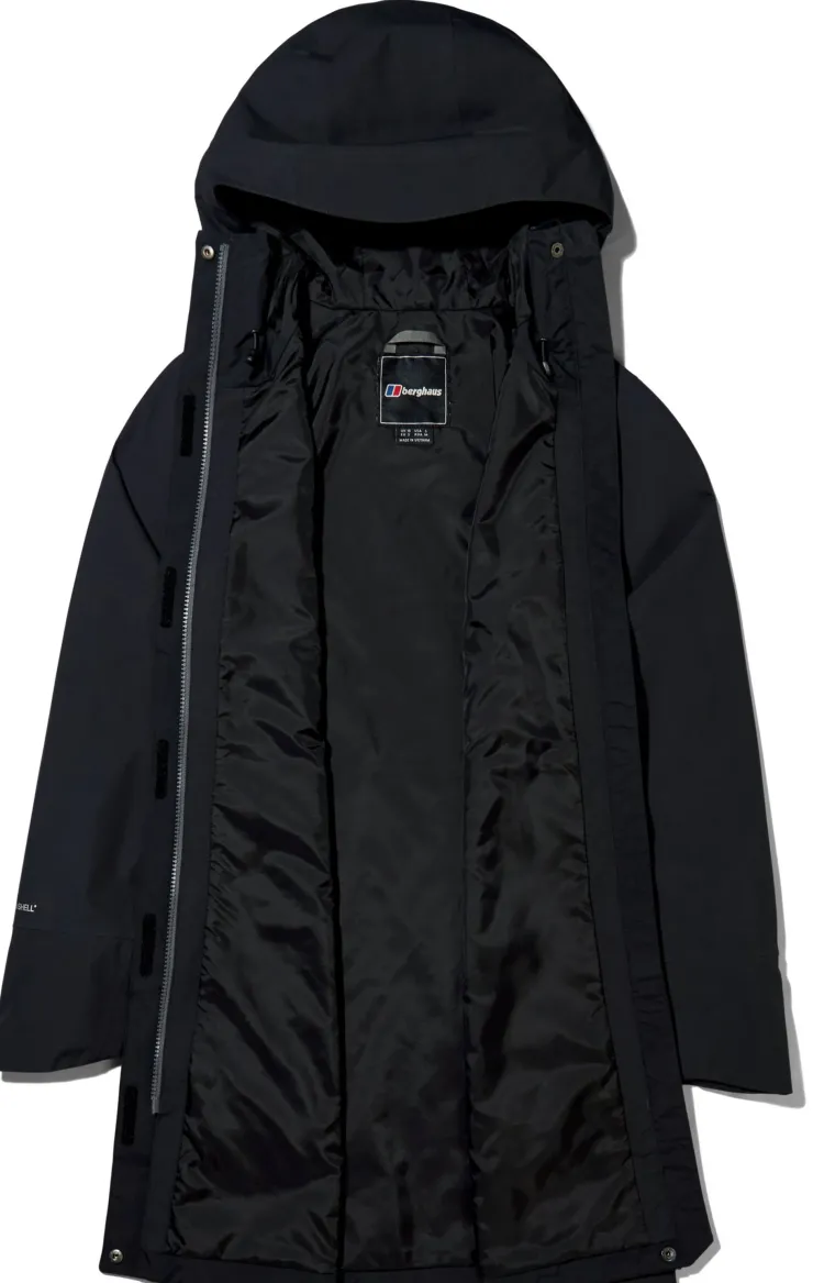 Waterproof Jackets-Berghaus Womens Omeara Long Shell Jacket - Black