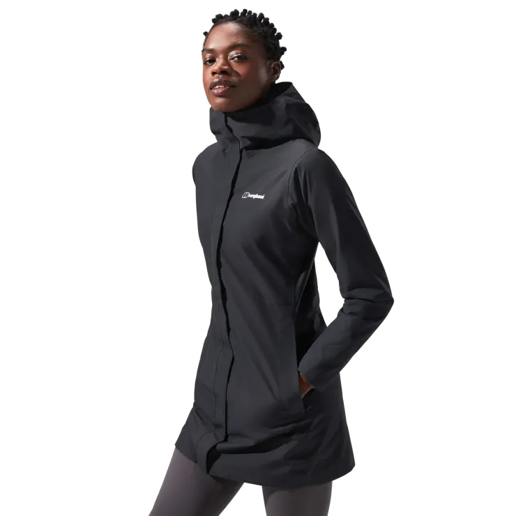 Waterproof Jackets-Berghaus Womens Omeara Long Shell Jacket - Black