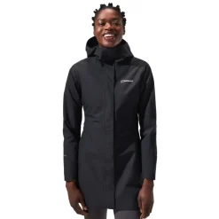 Waterproof Jackets-Berghaus Womens Omeara Long Shell Jacket - Black