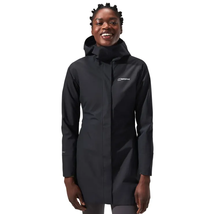 Waterproof Jackets-Berghaus Womens Omeara Long Shell Jacket - Black