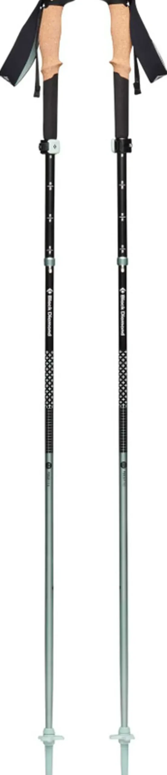 Walking Poles-Black Diamond Pursuit FLZ Trekking Poles - Black-Foam Green - S/M