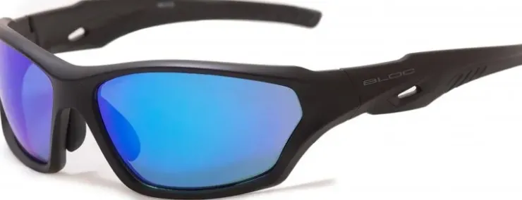 Eyewear-Bloc Eyewear BLOC Beck Sunglasses - Black-Blue Mirror