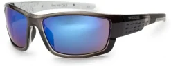 Eyewear-Bloc Eyewear BLOC Delta Sunglasses - Crystal Black-Blue Mirror