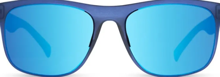 Eyewear-Bloc Eyewear BLOC Elba Sunglasses - Matt Blue-Blue Mirror