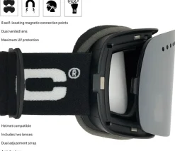 Eyewear-Bloc Eyewear BLOC Fifty-Five Goggle - Matt White-Blue Mirror Lens-Powder Lens