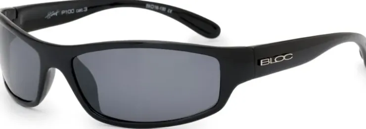 Eyewear-Bloc Eyewear BLOC Hornet Sunglasses - Shiny Black-Polarised Grey