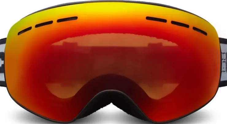 Eyewear-Bloc Eyewear BLOC Small Fit Moon Goggle - Matt Black-Brown Red Mirror Lens