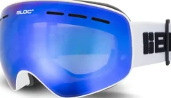 Eyewear-Bloc Eyewear BLOC Small Fit Moon Goggle - Matt White-Blue Mirror Lens