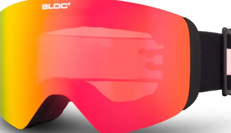Eyewear-Bloc Eyewear BLOC Thirty-Five Goggle - Matt Black-Brown Red Mirror