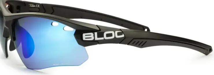 Eyewear-Bloc Eyewear BLOC Titan Sunglasses - Black-Blue Mirror