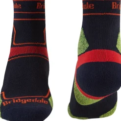 Socks|Socks-Bridgedale Mens Trail Run Ultralight T2 Coolmax Sport 3/4 Crew Sock - Navy
