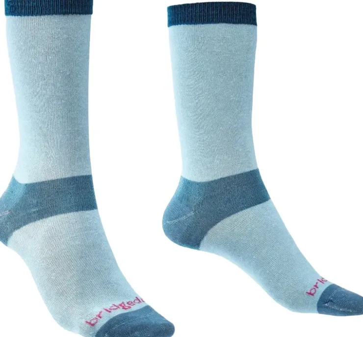 Socks|Socks-Bridgedale Womens Coolmax Liner Socks - Twin Pack - Sky