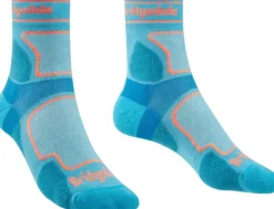 Socks|Socks-Bridgedale Womens Trail Run Ultralight T2 Coolmax Sport 3/4 Crew Socks - Blue