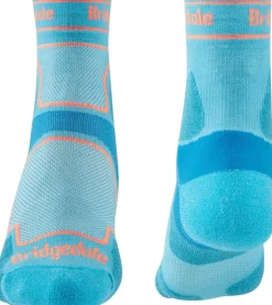 Socks|Socks-Bridgedale Womens Trail Run Ultralight T2 Coolmax Sport 3/4 Crew Socks - Blue