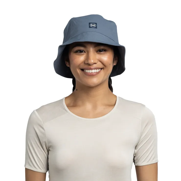 Hats-Buff Adventure Bucket Hat - Solid Stone Blue
