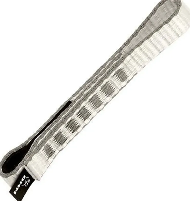Carabiners & Quickdraws-DMM 11mm x 12cm Dynatec Quickdraw Sling with Retainer - Grey