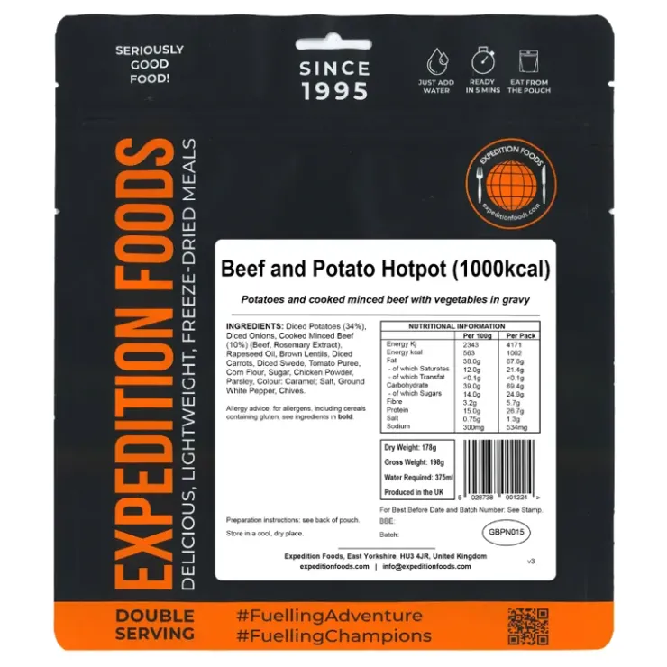 Lunch/ Dinner-Expedition Foods Beef and Potato Hotpot - 1000kcal