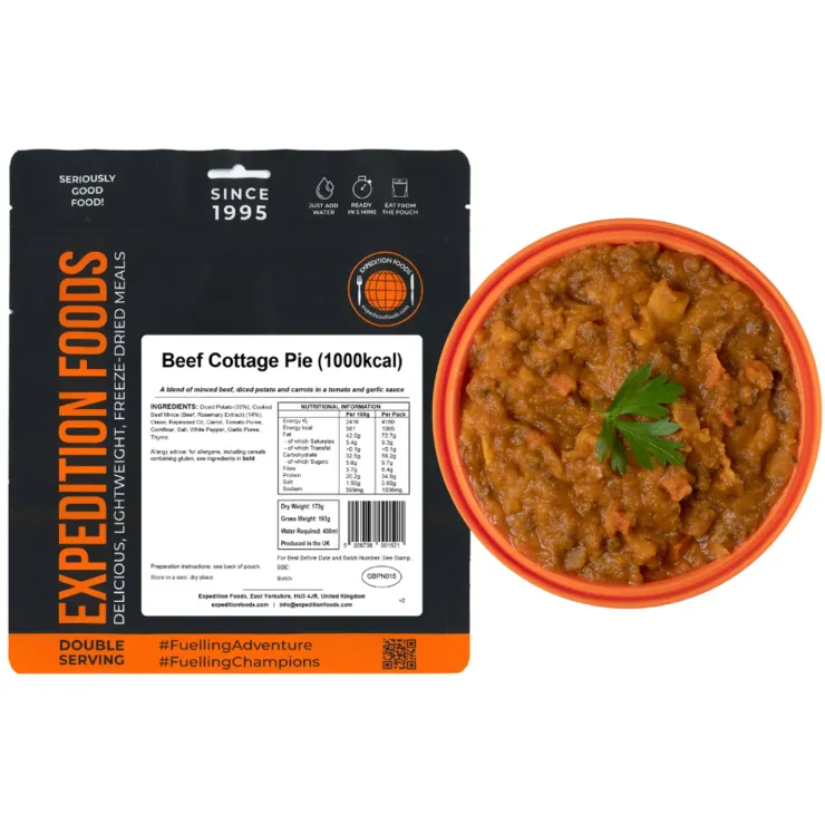 Lunch/ Dinner-Expedition Foods Beef Cottage Pie - 1000kcal