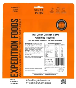 Lunch/ Dinner-Expedition Foods Thai Green Chicken Curry with Rice - 800kcal