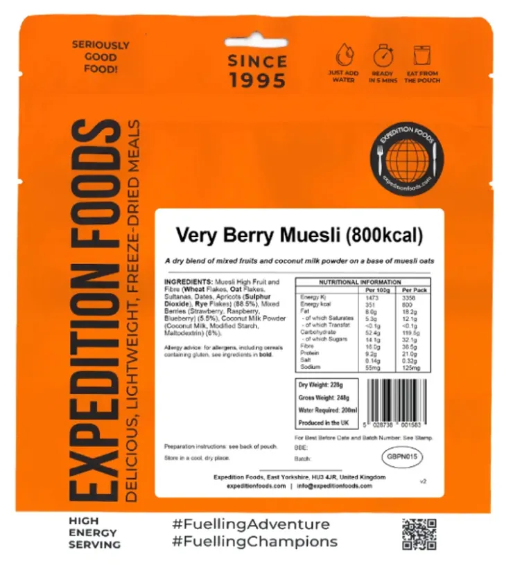 Breakfast-Expedition Foods Very Berry Muesli - 800kcal