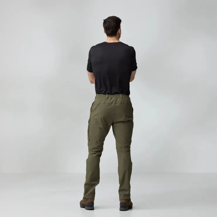Trousers & Leg Wear-Fjallraven Mens Abisko Hybrid Trail Trousers - Black