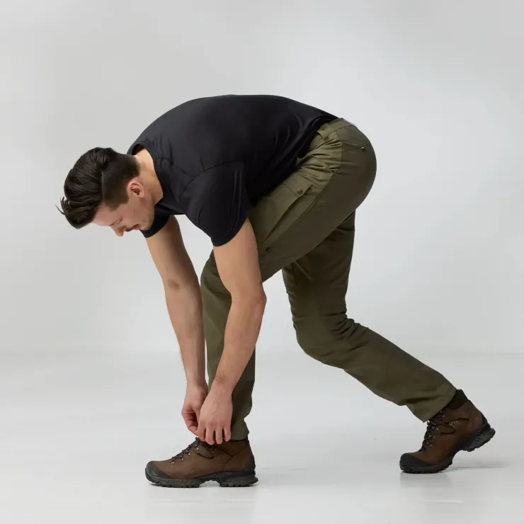 Trousers & Leg Wear-Fjallraven Mens Abisko Hybrid Trail Trousers - Black