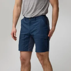 Shorts-Fjallraven Mens Abisko Hybrid Trail Shorts - Navy