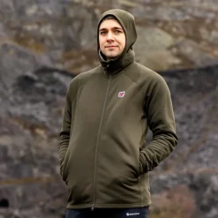 Fleece & Mid Layer-Fjallraven Mens Expedition Fleece Hoodie - Deep Forest