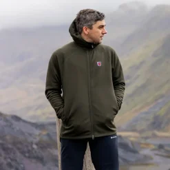 Fleece & Mid Layer-Fjallraven Mens Expedition Fleece Hoodie - Deep Forest