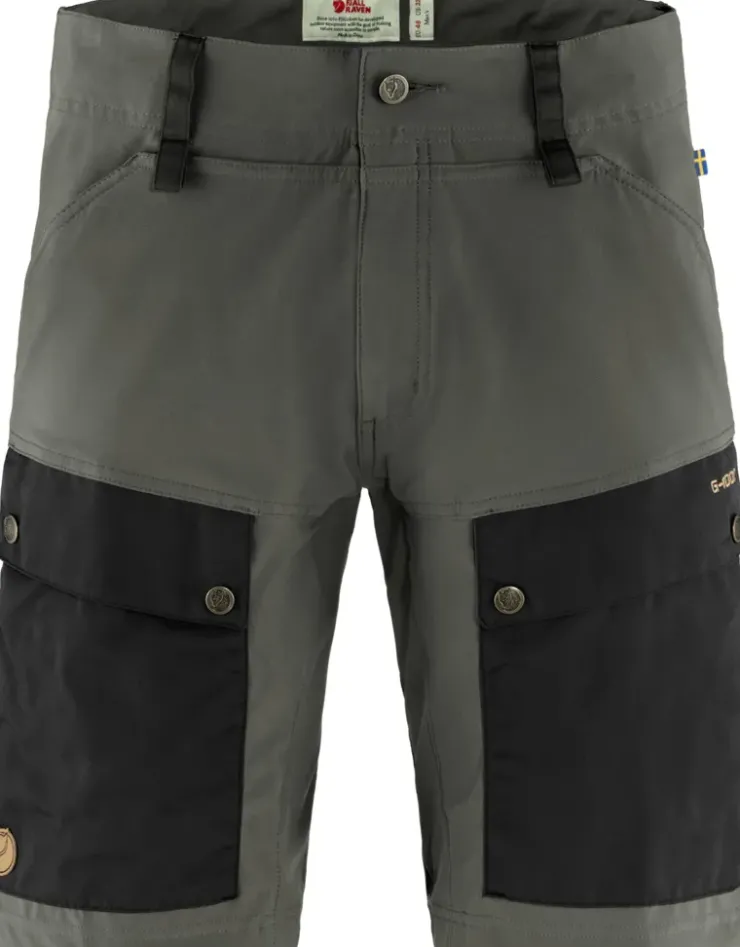 Shorts-Fjallraven Mens Keb Shorts - Black-Stone Grey