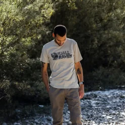 T-Shirts & Baselayers-Fjallraven Mens Lush Logo T-shirt - Fossil