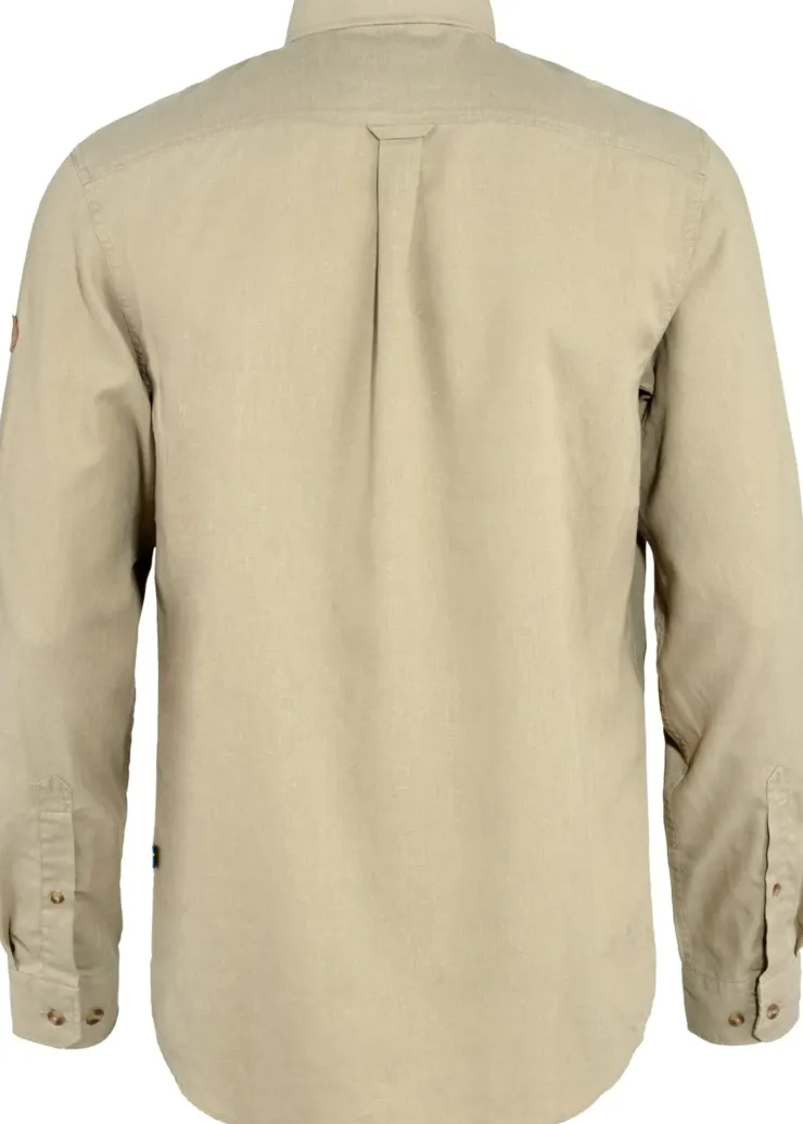 Shirts-Fjallraven Mens Ovik Travel LS Shirt - Sand Stone