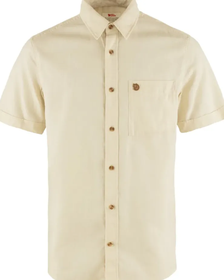 Shirts-Fjallraven Mens Ovik Travel SS Shirt - Chalk White