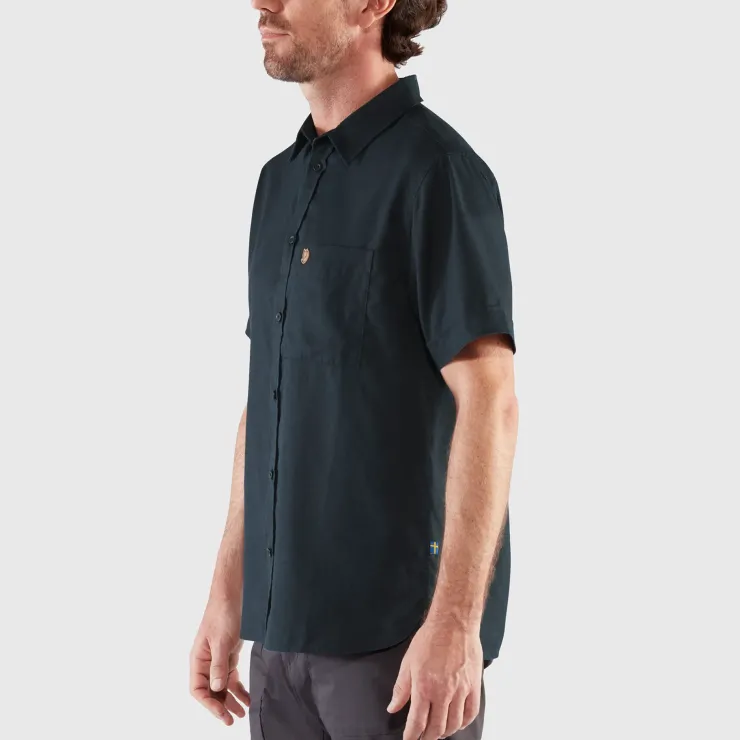 Shirts-Fjallraven Mens Ovik Travel SS Shirt - Chalk White