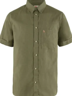 Shirts-Fjallraven Mens Ovik Travel SS Shirt - Green