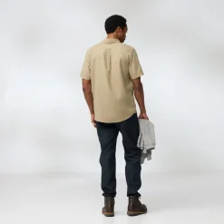 Shirts-Fjallraven Mens Ovik Travel SS Shirt - Green