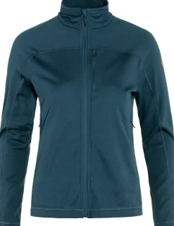 Fleece & Mid Layer-Fjallraven Womens Abisko Lite Fleece Jacket - Indigo Blue