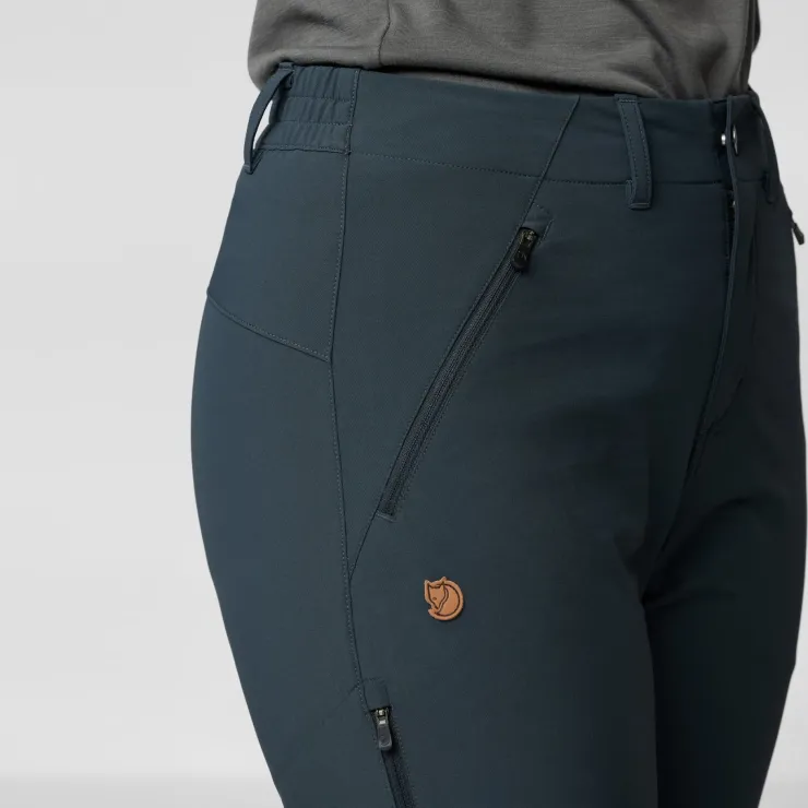 Trousers & Leggings-Fjallraven Womens Abisko Trail Stretch Trousers - Dark Navy