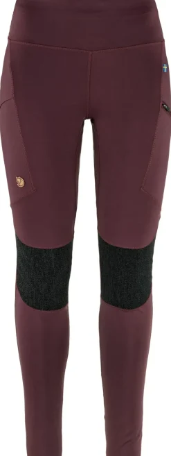 Trousers & Leggings-Fjallraven Womens Abisko Trekking Tights HD - Port