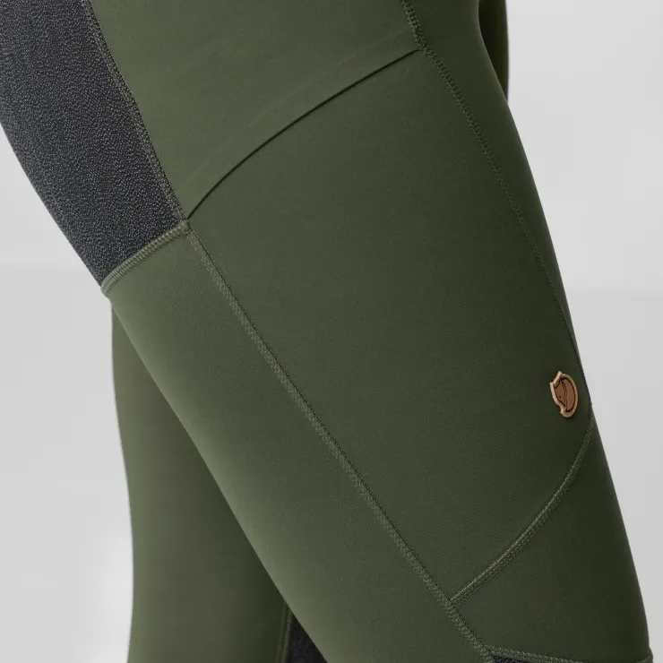 Trousers & Leggings-Fjallraven Womens Abisko Trekking Tights HD - Port