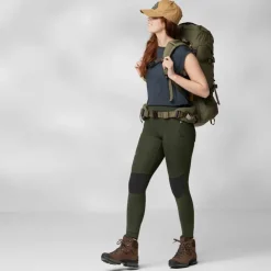 Trousers & Leggings-Fjallraven Womens Abisko Trekking Tights HD - Port
